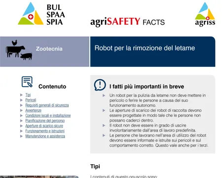 Robot per la rimozione del letame