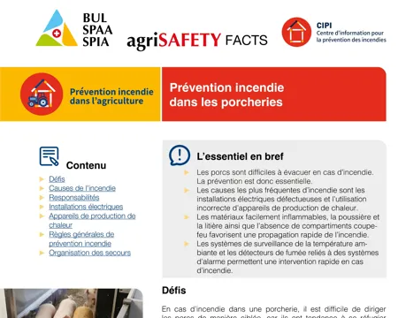 Prévention incendie dans les porcheries