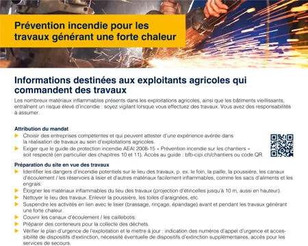 Prévention incendie pour les travaux générant une forte chaleur