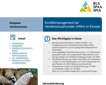 Ratgeber Konfliktmanagement bei Herdenschutzhunden (HSH) im Einsatz