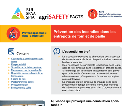 Prévention des incendies dans les entrepôts de foin et de paille