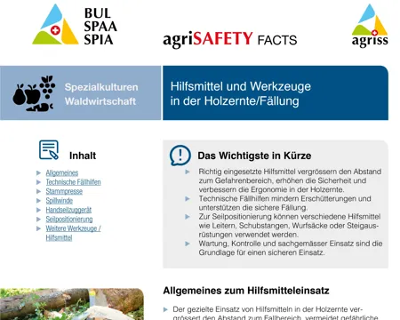 Hilfsmittel und Werkzeuge in der Holzernte/Fällung