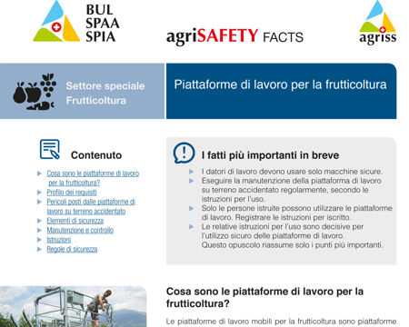 Piattaforme di lavoro per la frutticoltura