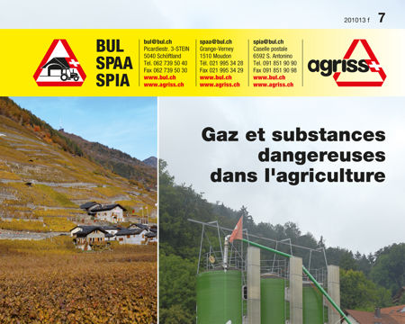 Gaz et substances dangereuses dans l'agriculture