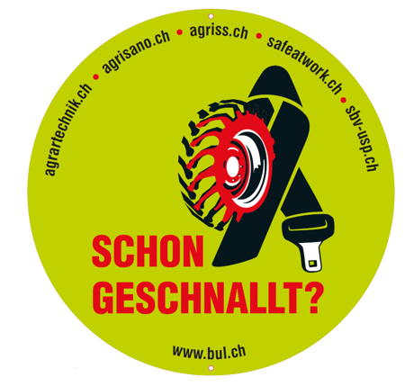 Hofausfahrtstafel "Schon geschnallt?"