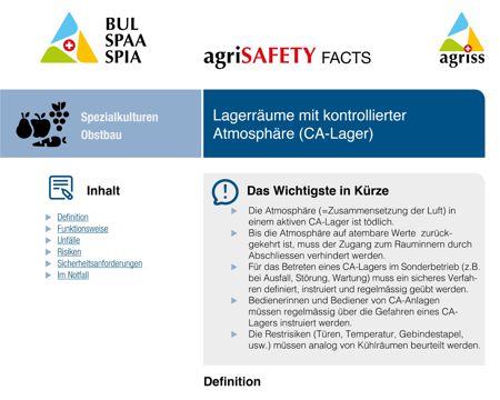 Lagerräume mit kontrollierter Atmosphäre (CA-Lager)